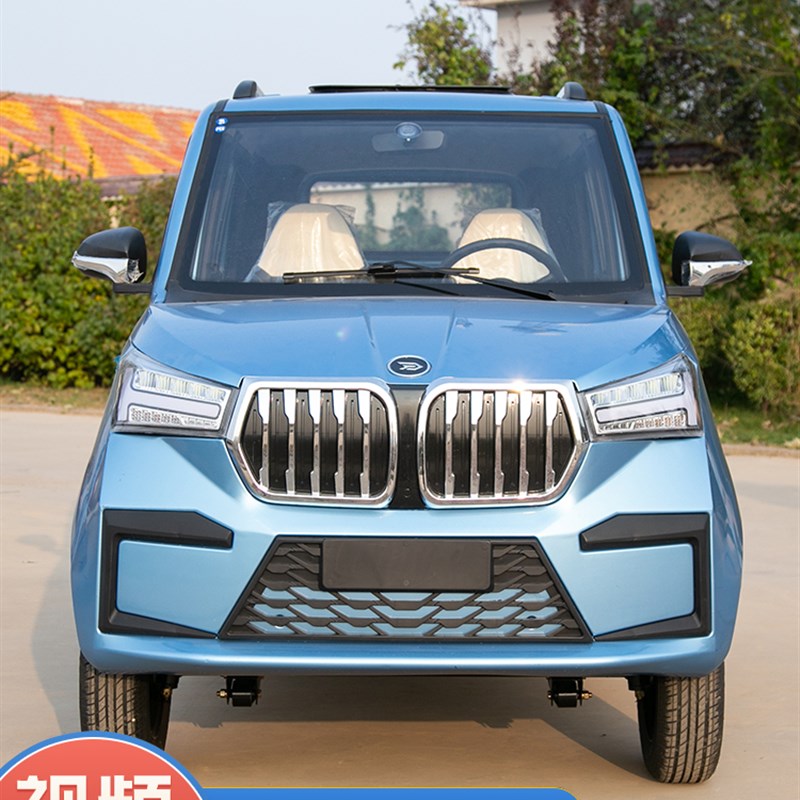 四轮电动汽车家用成人新能源油电两用F全封闭轿车女接送孩子代步