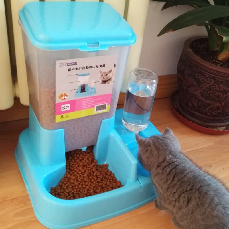 猫咪用品自动喂食器猫碗双碗狗碗泰迪狗狗自动饮水器宠物猫狗食盆