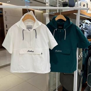 高尔夫穿搭女装上衣高尔夫连帽短袖时尚百搭亲肤球衣情侣网球夏装