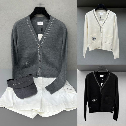 韩国高尔夫女装V领针织衫