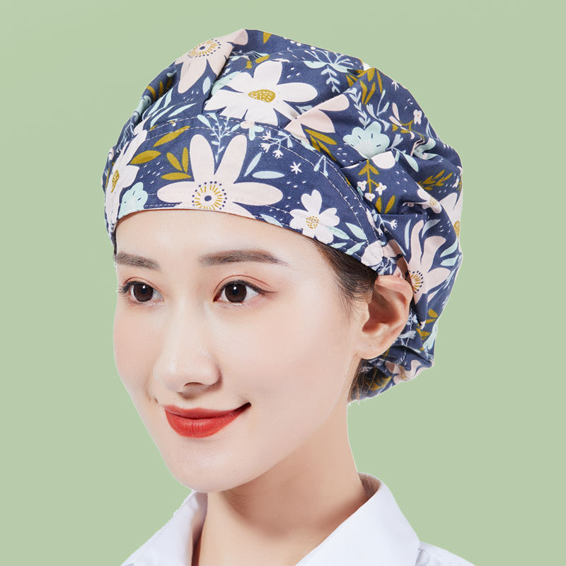 厨房帽子纯棉防尘工作女款透气包头帽头套防油烟护士厨师车间餐饮
