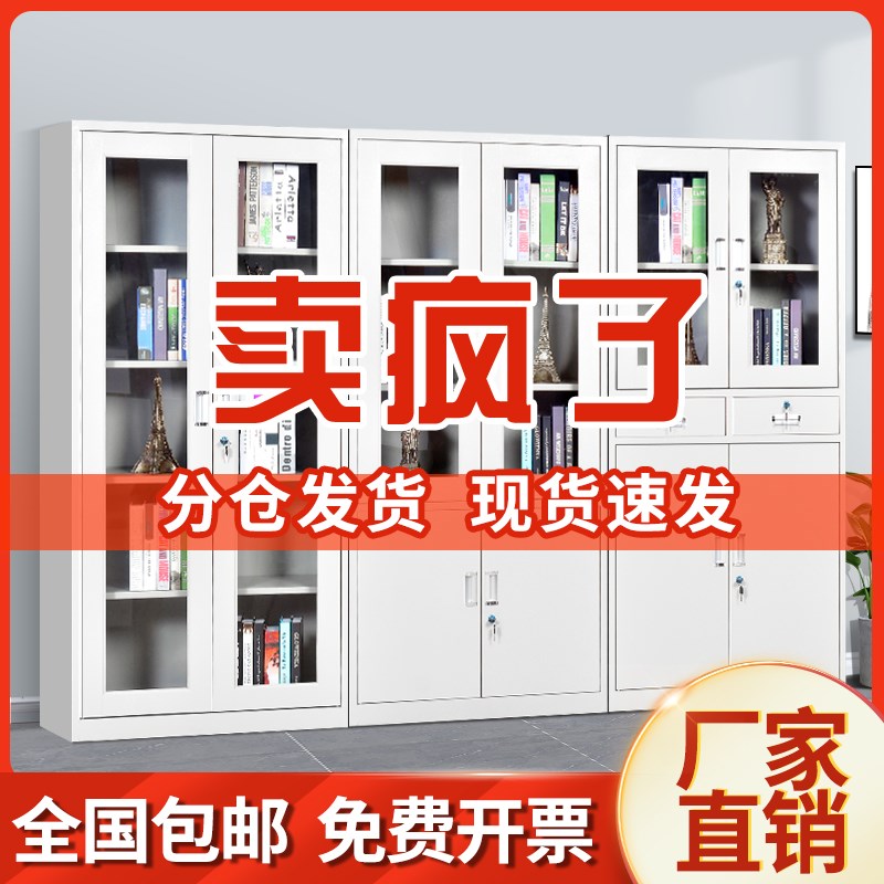 钢制办公室文件柜铁皮柜档案柜凭证柜资料柜书柜带锁员工储物柜子