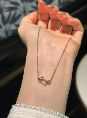 高版本马蹄扣项链女18K玫瑰金锁骨高级感精致轻奢小众设计毛衣链