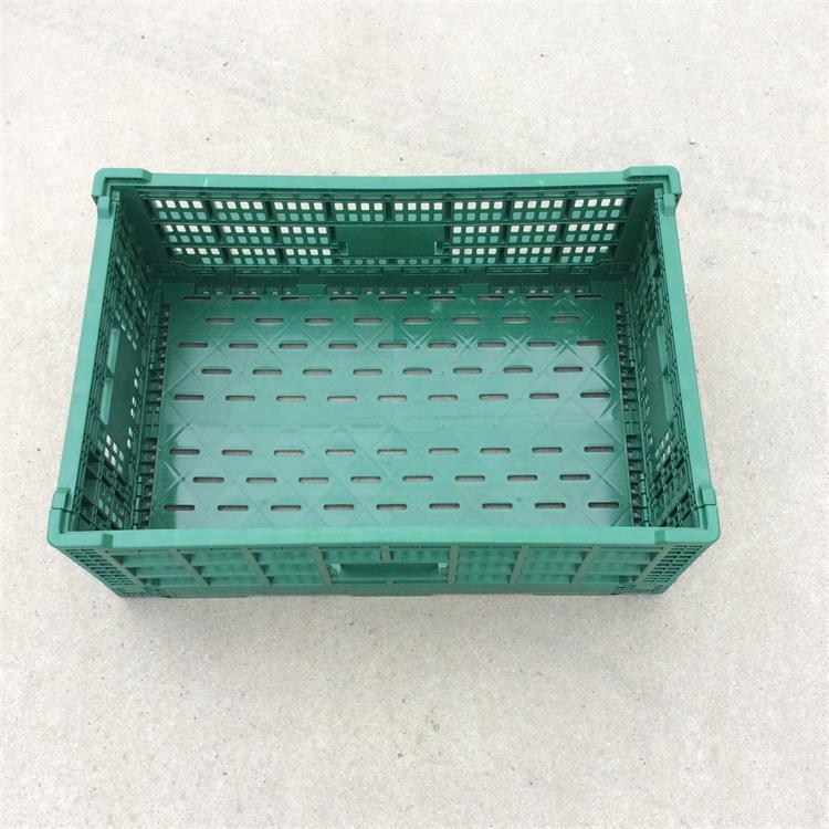 物流周转折叠筐蔬菜水果生鲜镂空箱加厚底蓝色绿色抗冲击改性pp料