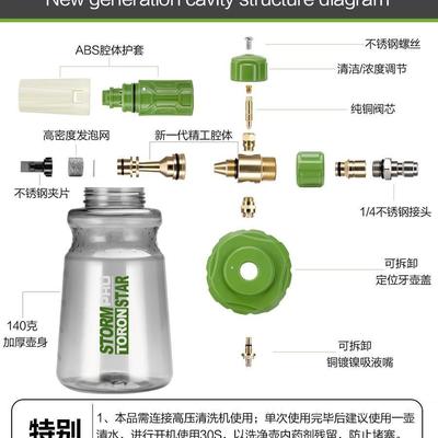 小CPI亿茶PA高压车机刷水枪pa壶预洗车液打抹泡沫喷壶洗车特罗缘
