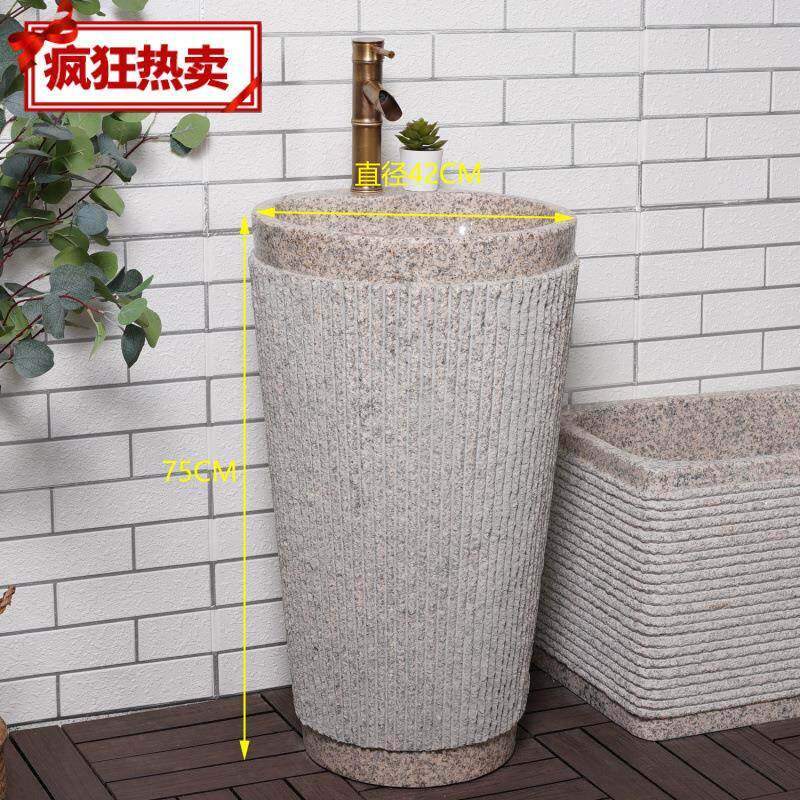 厂花家直销天然石头庭洗阳手盆户外院石洗手池台洗脸盆岗DAT岩立