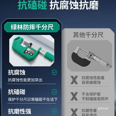 绿5069林数显千分尺螺旋高精度外径电子测微测厚仪杠杆测器量千分