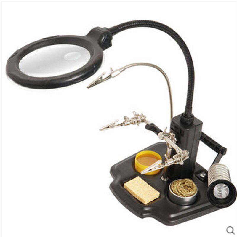 Proskit/宝工SN-396焊接放大镜座夹持式烙铁架工作台架线路板夹