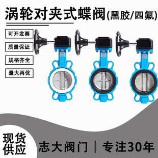 125 300 16手动涡轮对夹式 250 200 150 100 蝶阀DN65 D371X