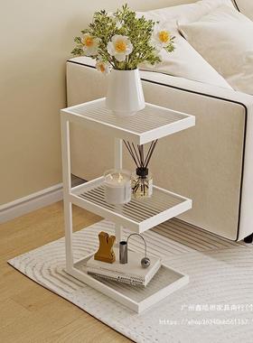 客头厅沙璃XH102136发边几奶油架风玻角几家用落地置物极窄床柜床