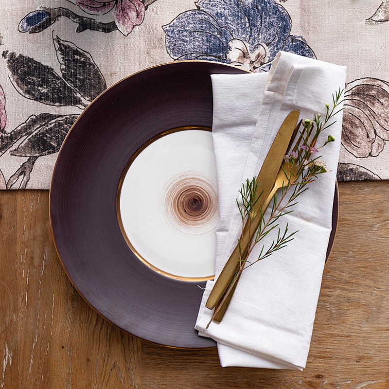 朵颐水火莲花盘子北欧餐具牛排盘欧式平盘浅盘创意大号菜碟菜盘