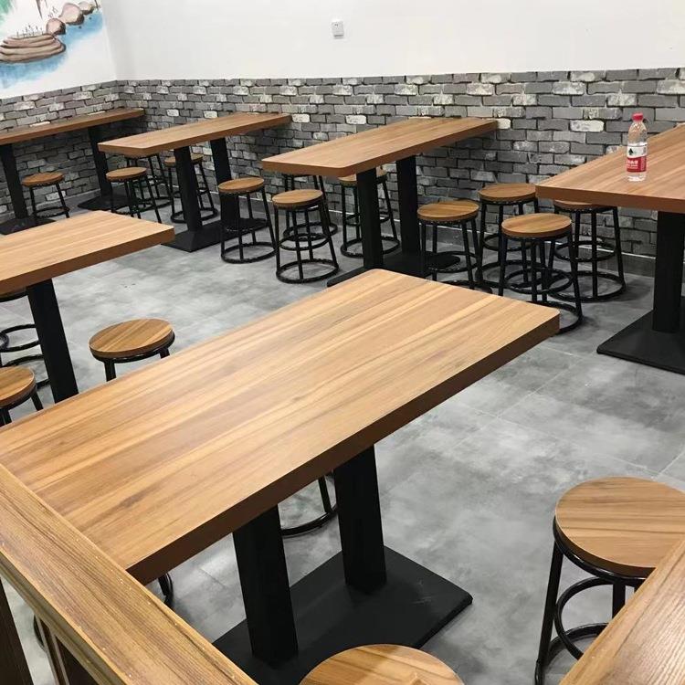 可订餐饭店厅长方形桌子面小吃店馆椅快餐店桌组合商用TDA奶茶店