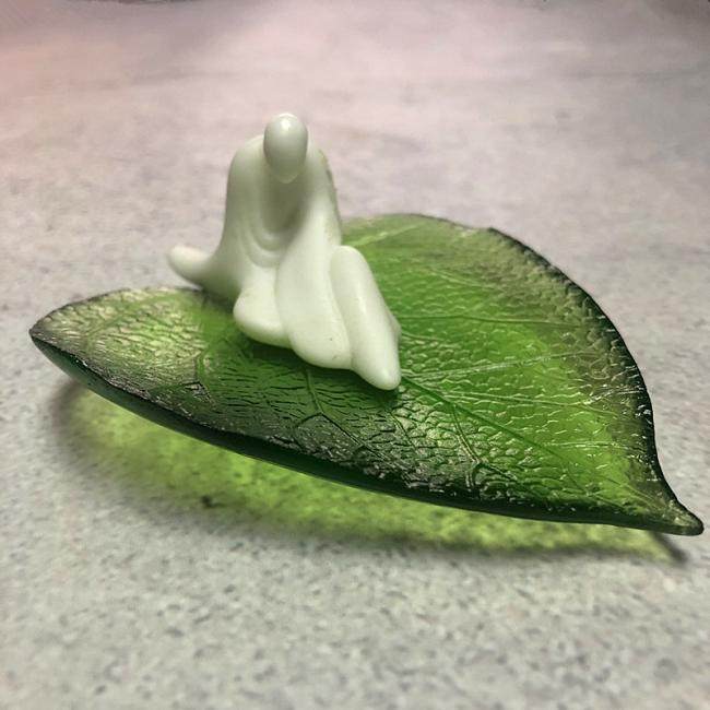 古法琉璃荷叶香插莲花香插琉璃插线香炉 创意工艺品熏香炉摆件