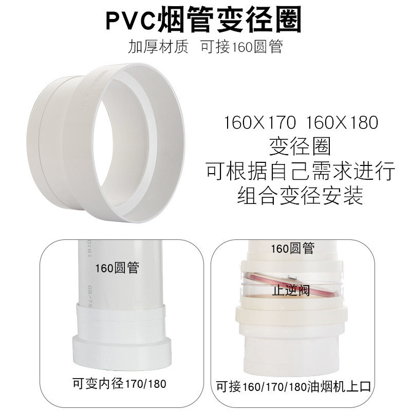 厨房公共烟道防串味止逆阀160pvc排烟管防烟宝180抽油烟机止回阀