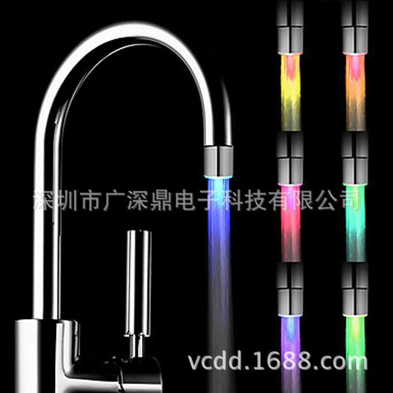 √ led变色水SDF-C6龙头 温控色龙头七三-彩变色发光仿铜SDFC6水