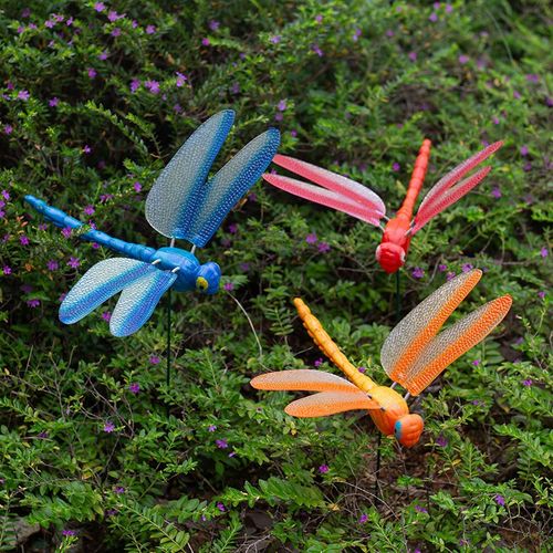 仿真插杆蝴蝶蜻蜓 户外花园庭院草地装饰塑料动物道具装饰品摆件