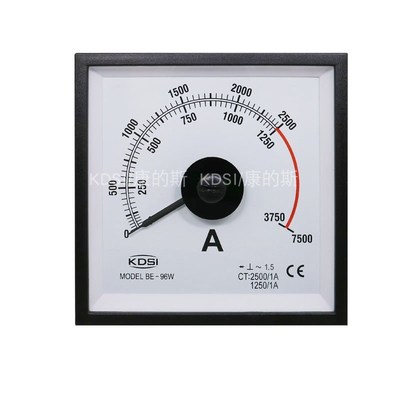 KDSI厂家供应船用指针表头双刻度BE-96W AC2500/1A 3倍过载电表头