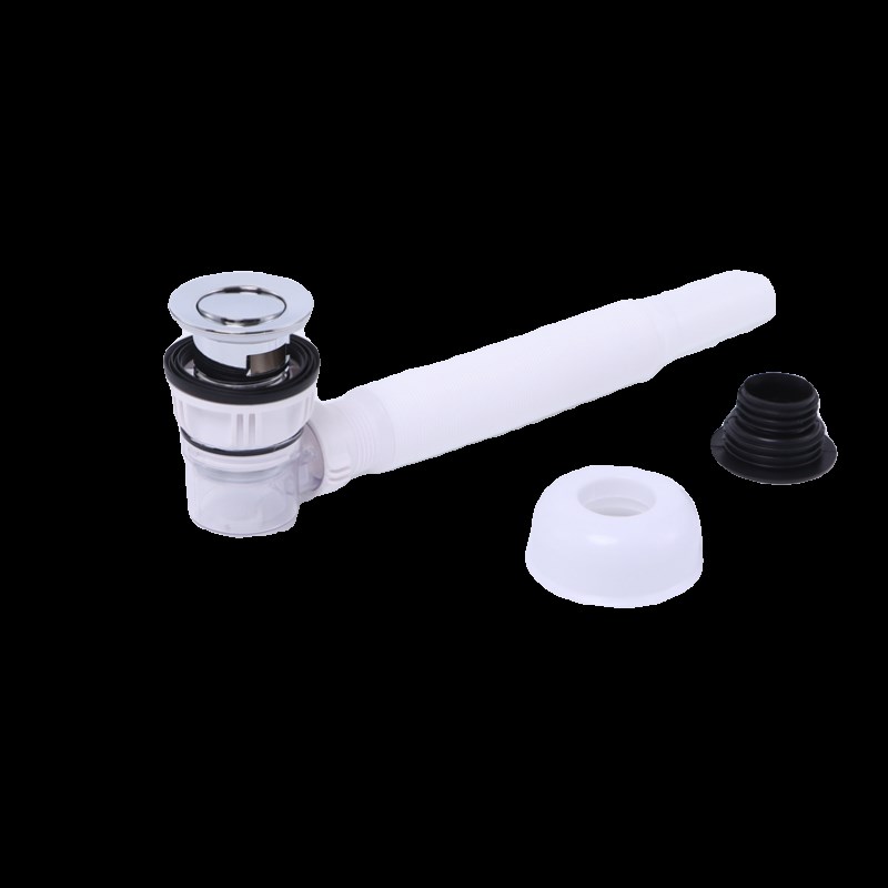 全铜短款下水器套装不锈钢排水管直角下水软管卫浴配件洗脸盆台盆