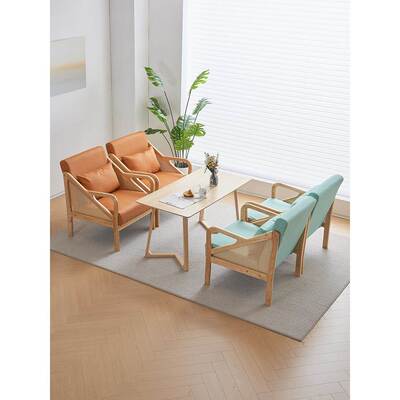 布艺小户型沙发 原木客厅日式藤编双三人位1.米直排tb-75240休闲8