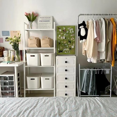 北欧风简约收纳架卧室储物架厨房整理架花架落地多层现代艺术书架