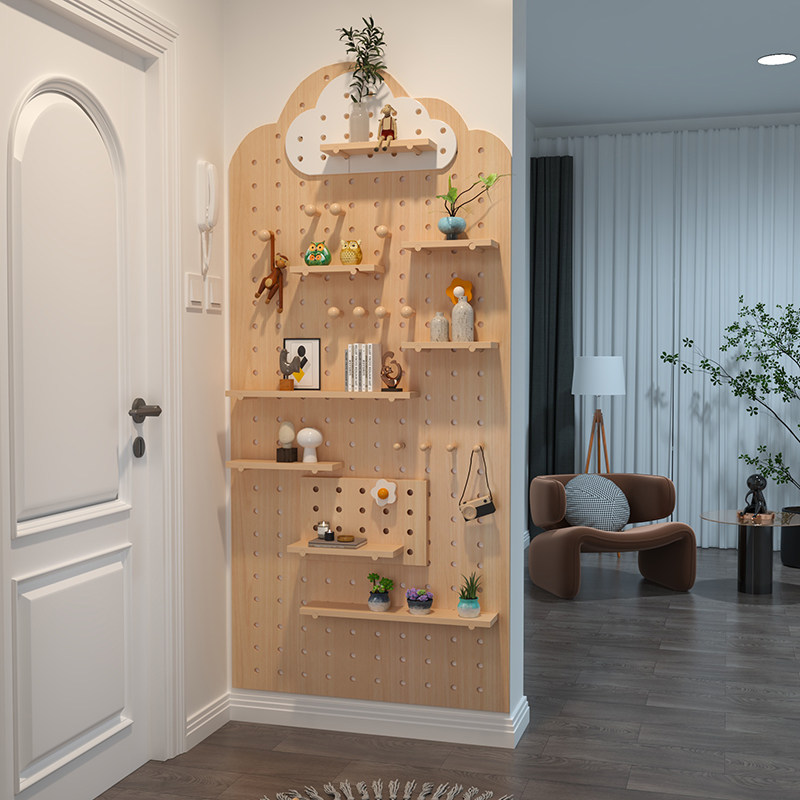 实木洞洞板定制墙上置物架挂板装饰隔板置物架收纳架墙面木质书架,住宅家具,搁板/置物架/家用陈列架,淘宝优惠券,粉丝福利购,淘宝优惠卷