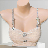 内衣抹胸裙肩带水k晶夹扣链条夏季 美背带可外露鸭嘴夹金属配件好