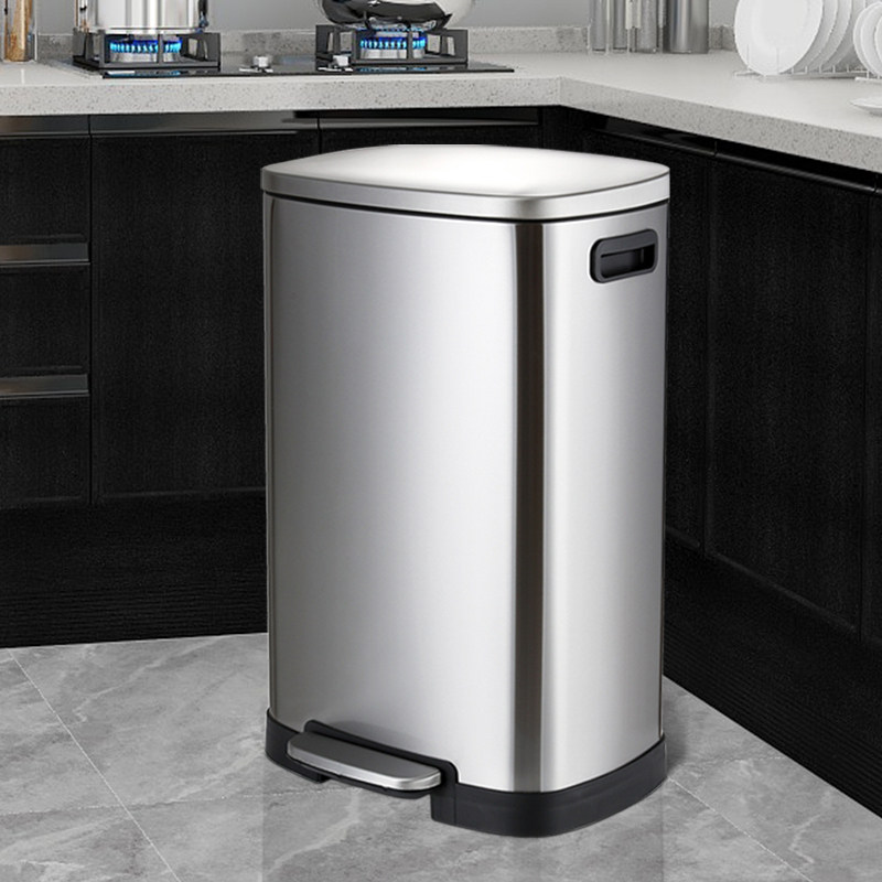 50升超大号不锈钢垃圾桶脚踏式厨房家用大容量30升办公室商用