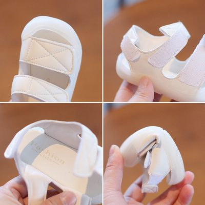 夏季宝宝凉鞋男小童包头透气鞋一岁儿童防滑女婴儿鞋子软底学步鞋