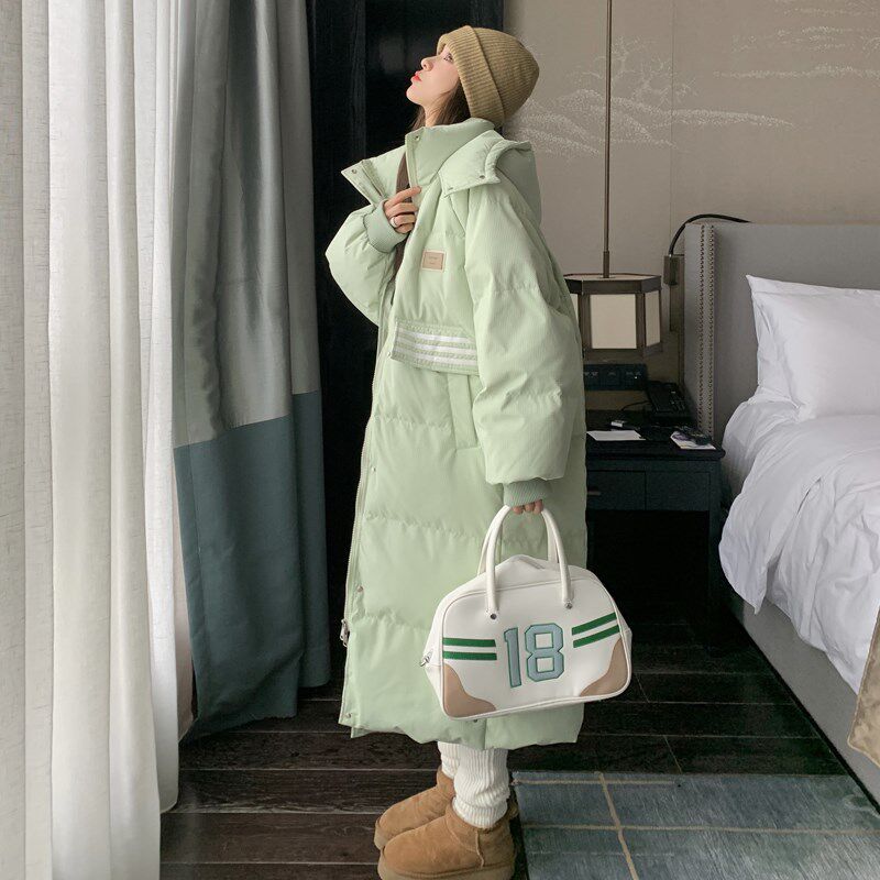 高级感超好看过膝长款羽绒棉服女2024冬季新款加厚爆款面包服棉袄