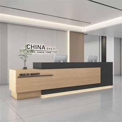 简约现代公司前台接待台办公室柜台桌子酒店大堂收银台工作台吧台