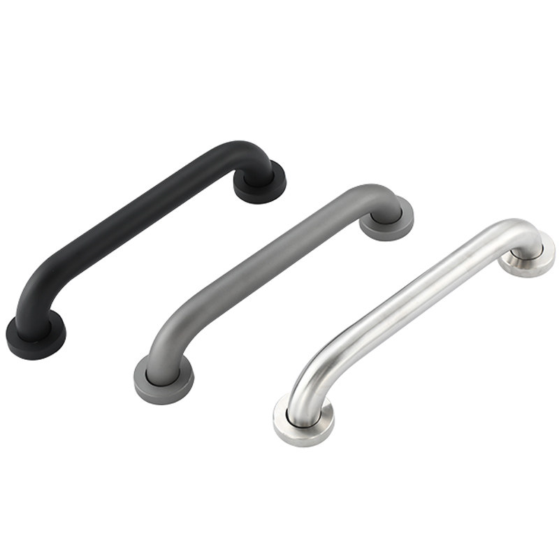 枪灰色304不锈钢加厚浴室安全防滑扶手黑色卫生间老人淋浴房把手