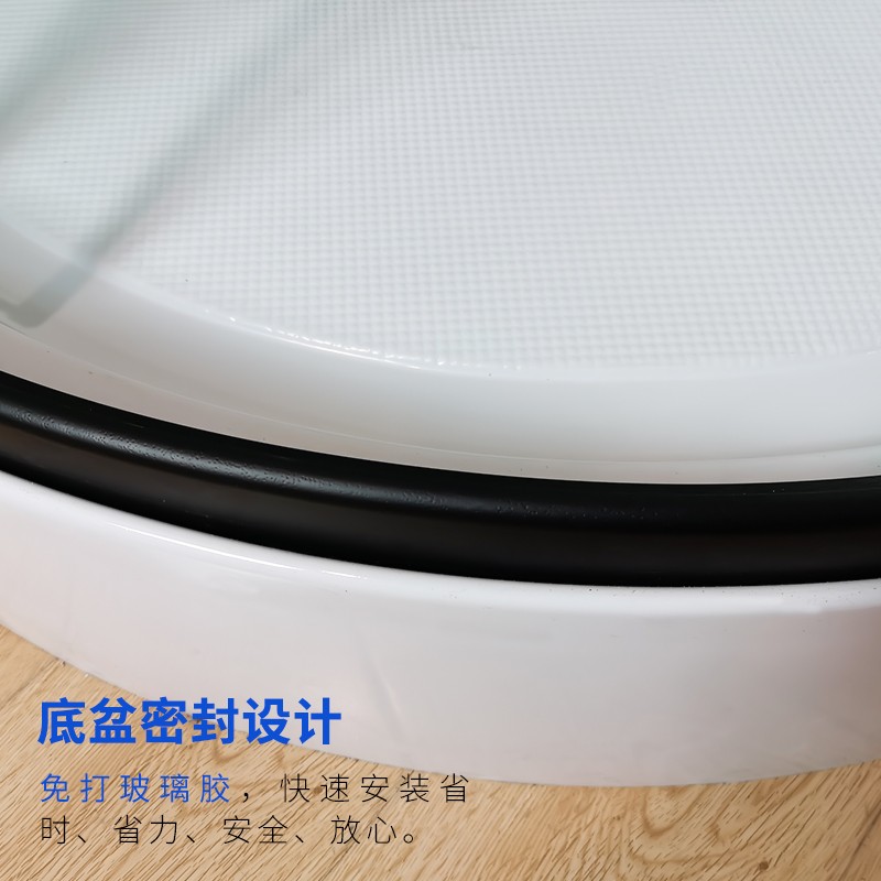 免打胶整体浴室淋浴房移门玻璃扇形隔断洗澡家用一体式封闭沐浴房