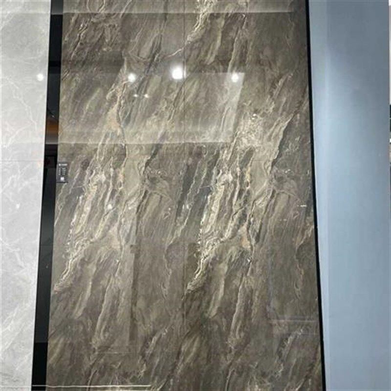 灰色系通体大理石瓷砖别墅客厅地砖900x1800地板砖电视背景墙