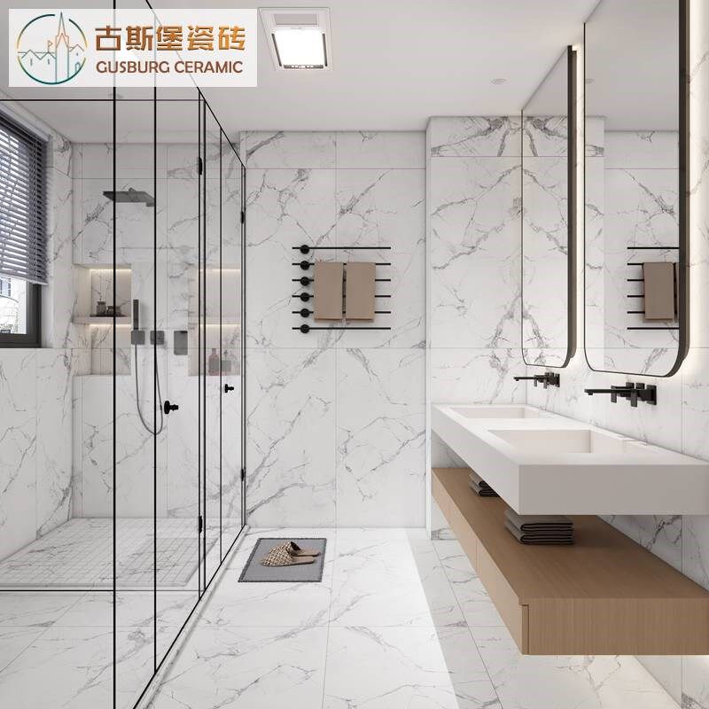 鱼肚金地砖600x1200厨房卫生间墙砖客厅防滑卡拉拉地板砖寒江雪