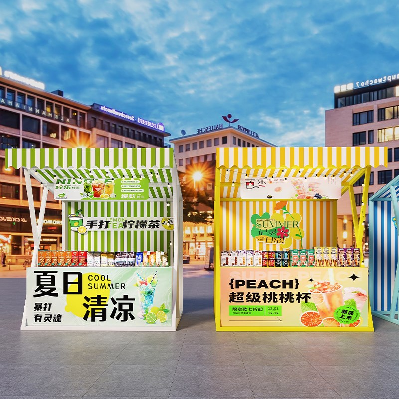 集市摆摊架广场商业街移动商铺景区摊位商场文创售货展示架铁艺