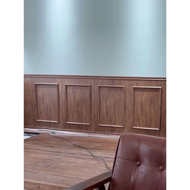 竹木纤维集成墙板pvc欧式半墙B护墙板装饰墙围客厅宾馆幼儿园墙裙