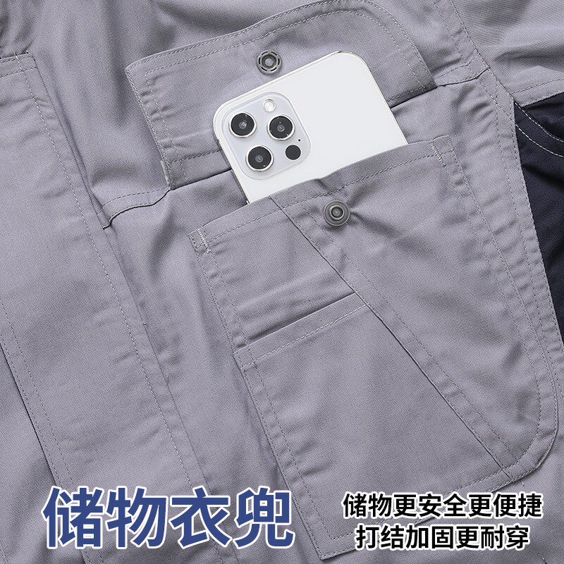 夏季工作服套装男耐磨汽车修理厂服建筑工地安装工人劳保服定制