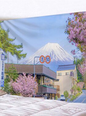 日系风景超大背景布床头卧室房间布置挂布墙壁装饰宿舍改造挂毯