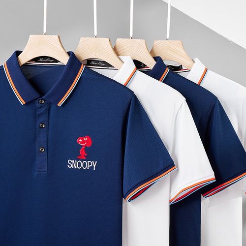 夏装半袖桑蚕棉黑色工作服印logo定制polo衫男DIY工衣聚会团建t恤