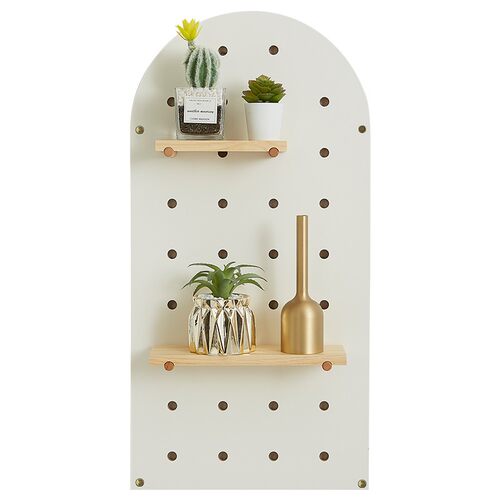 木工小舅 木质彩色扇形洞洞板墙置物架 定制样板间艺术装饰收纳墙