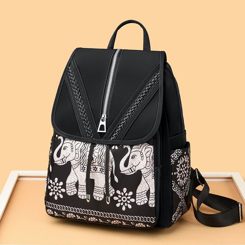 牛津布双肩包女2025新款时尚女式小背包女士帆布旅行包包旅游轻便