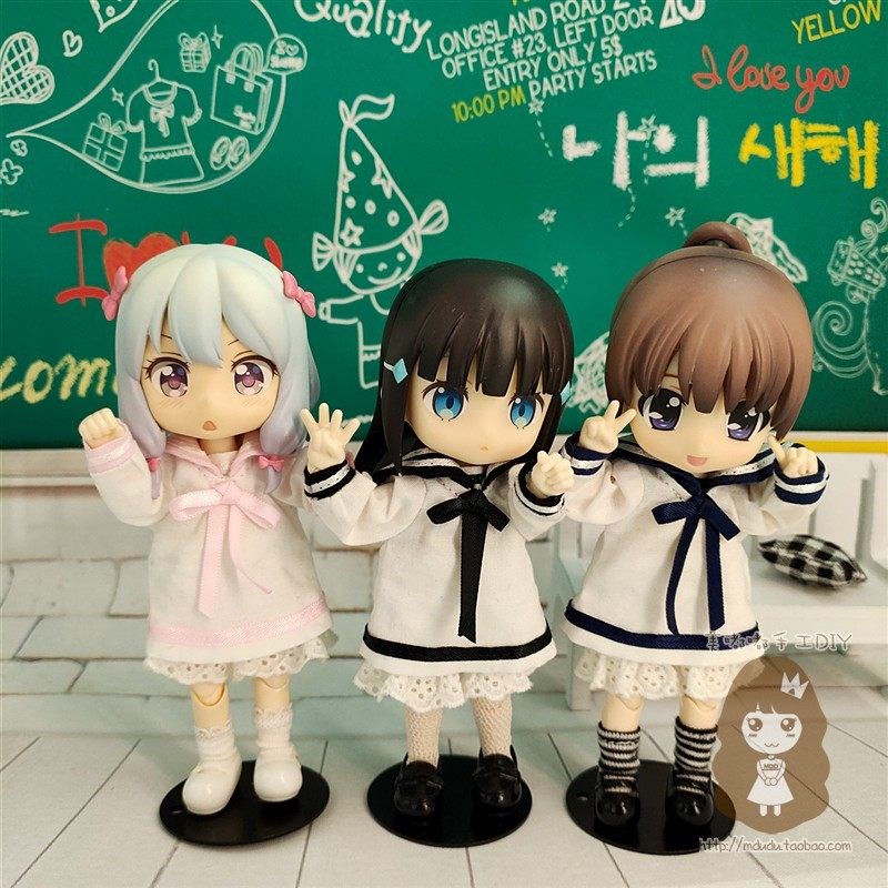 美嘟嘟娃衣d-校服 OB11 Azone12超萌水手服套装