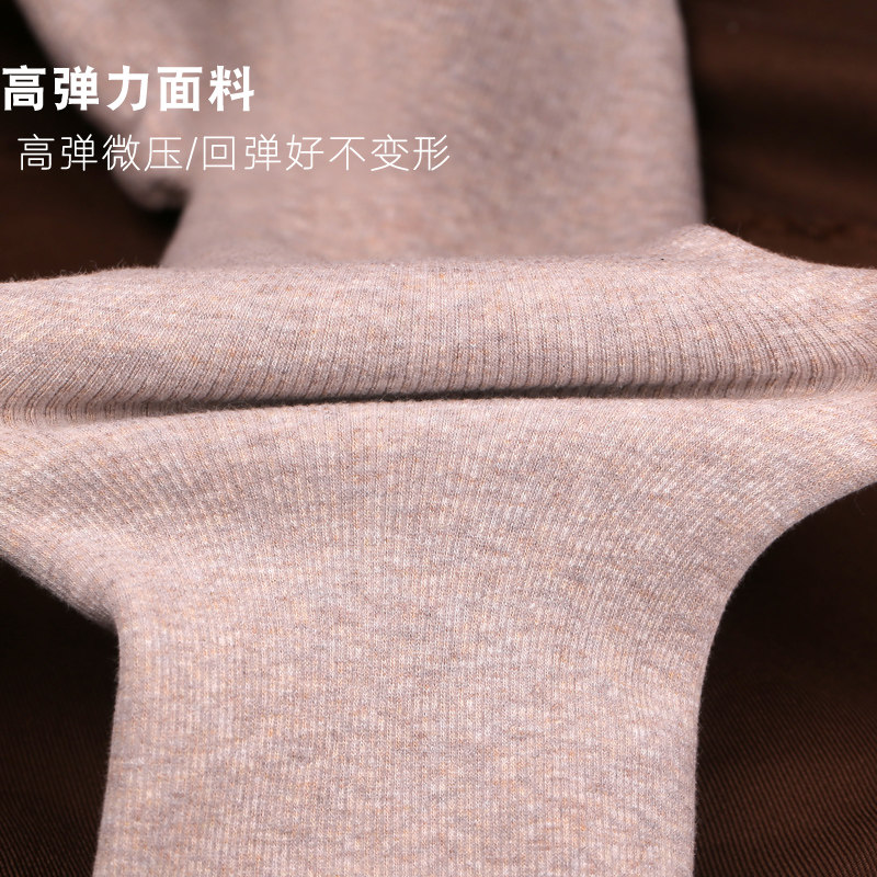 打底裤女秋冬外穿灰色加厚加绒踩脚螺旋纹连脚竖条纹内穿燕麦裤袜