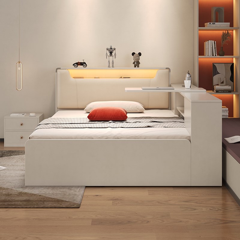 榻榻米床实木床1.8m双人床现代简约主卧大床1.5m单人床高箱储物床