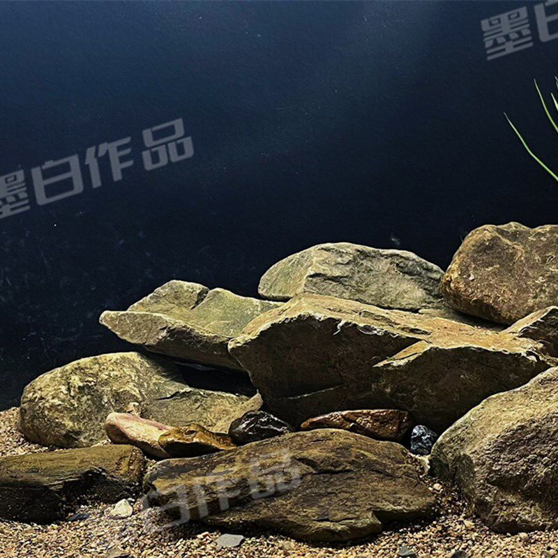 原生溪流缸造景 龟缸 虾虎缸 三湖缸造景石 天然溪V流石水族箱装