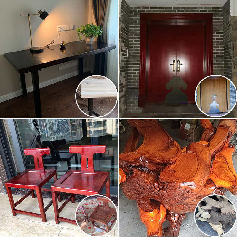 水性木器漆家具翻新漆亮光原木色透明色油漆木漆自刷家用仿古面