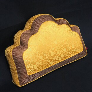 中式宫廷元宝靠垫手工祥云莲花靠包罗汉床扇形大抱枕沙发靠背靠山