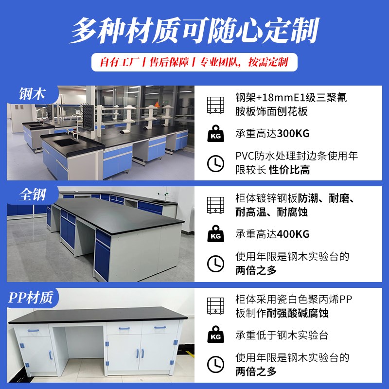 钢木实验台实验室工作台实验室操作台全钢实验台实验桌全钢通风柜
