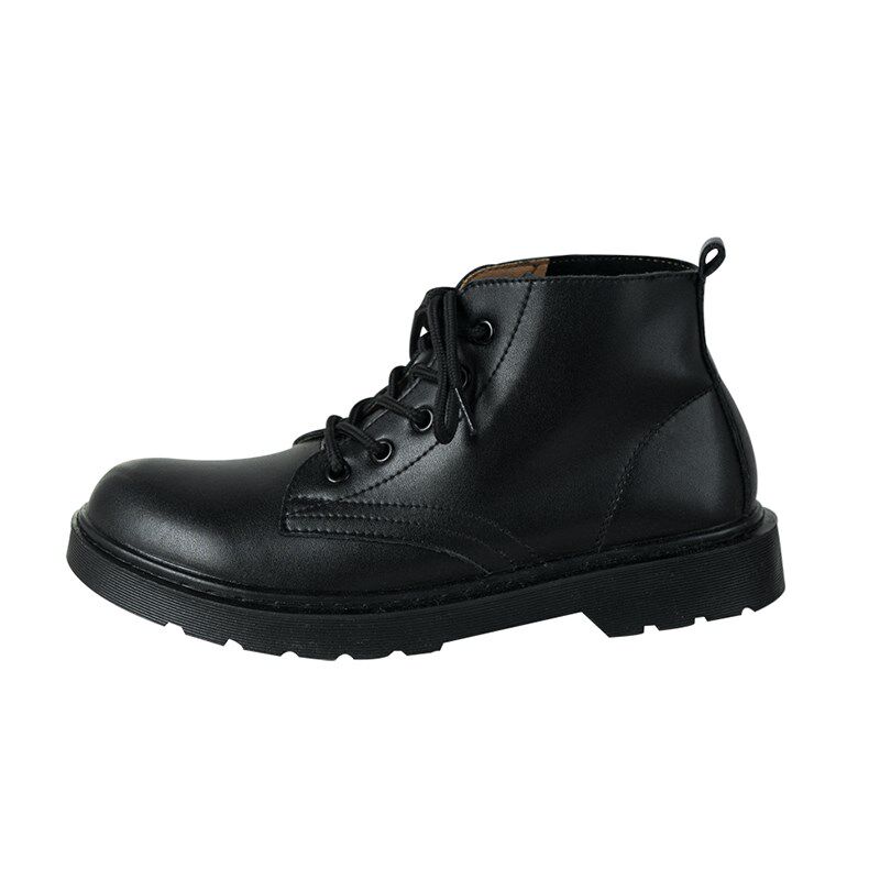 马丁靴男夏季英伦风高帮休闲男靴中帮皮鞋工装男士靴子黑色潮短靴