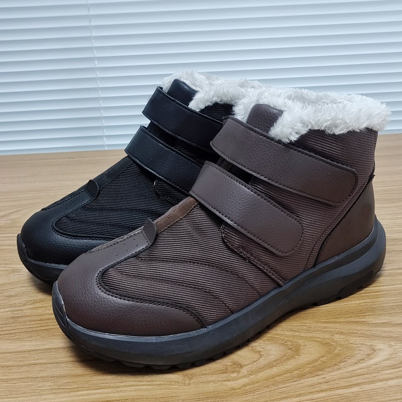 外原~加宽宽胖脚加毛保暖休闲高帮靴子~休闲雪地靴男靴大码男鞋